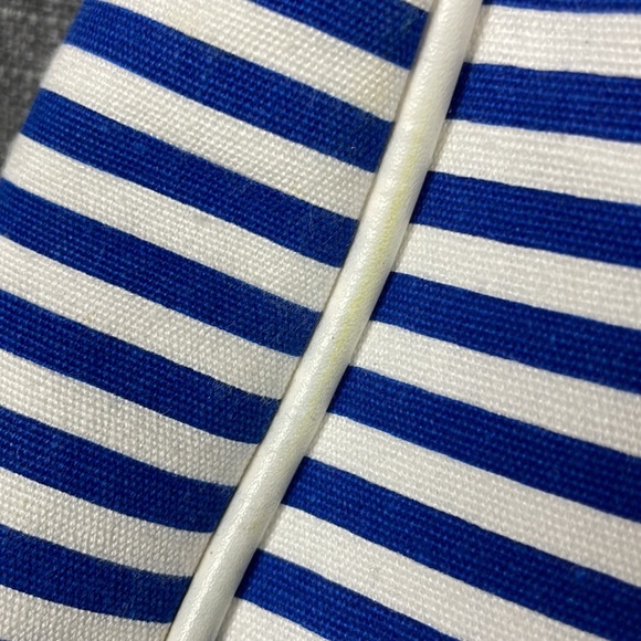 Nautical Navy and White Striped Purse with Bamboo Handles - Picture 9 of 17